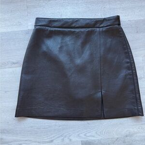 Aritzia Brown Leather Mini Skirt